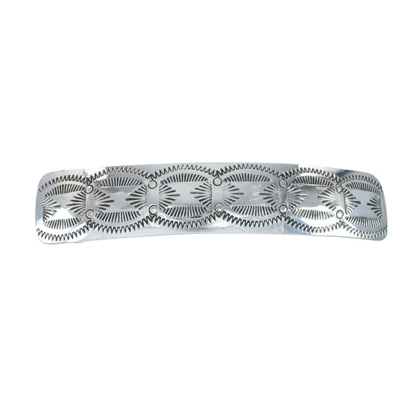 Genuine Sterling Silver Patterned Navajo Hair Barrette JX131032
